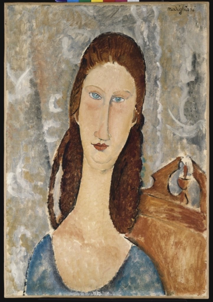Detail of Portrait of Jeanne Hebuterne by Amedeo Modigliani