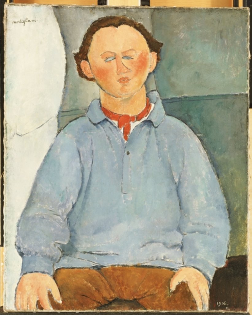 Detail of Portrait of Oscar Miestchanioff, c.1916 by Amedeo Modigliani