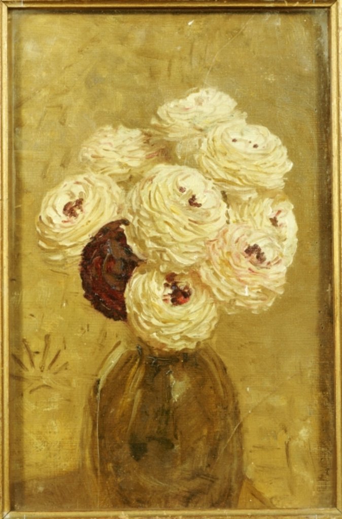 Detail of A Vase of Dahlias by Albert Joseph Moore