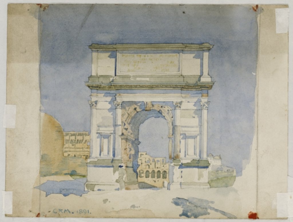 Detail of Arch of Titus, Rome, 1891 by Charles Rennie Mackintosh