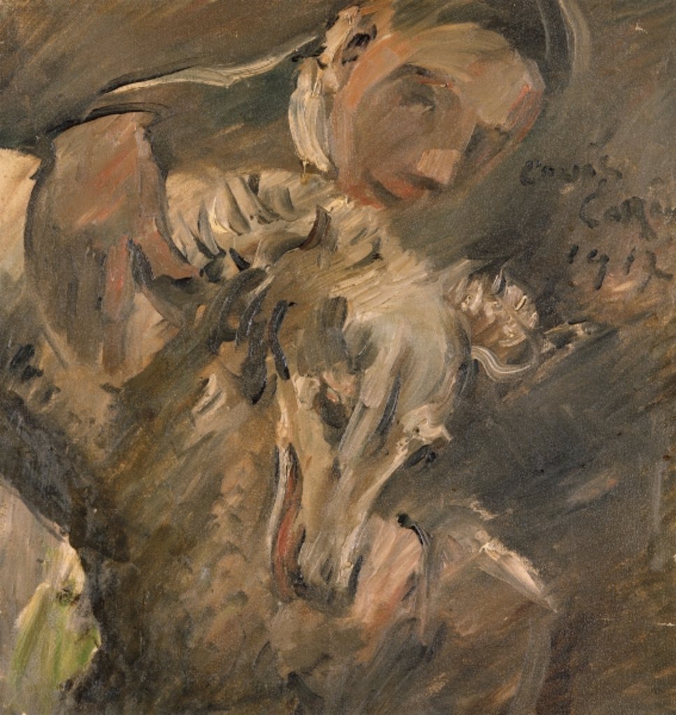 Detail of Max Mainer with a Siberian Greyhound, 1917 by Lovis Corinth
