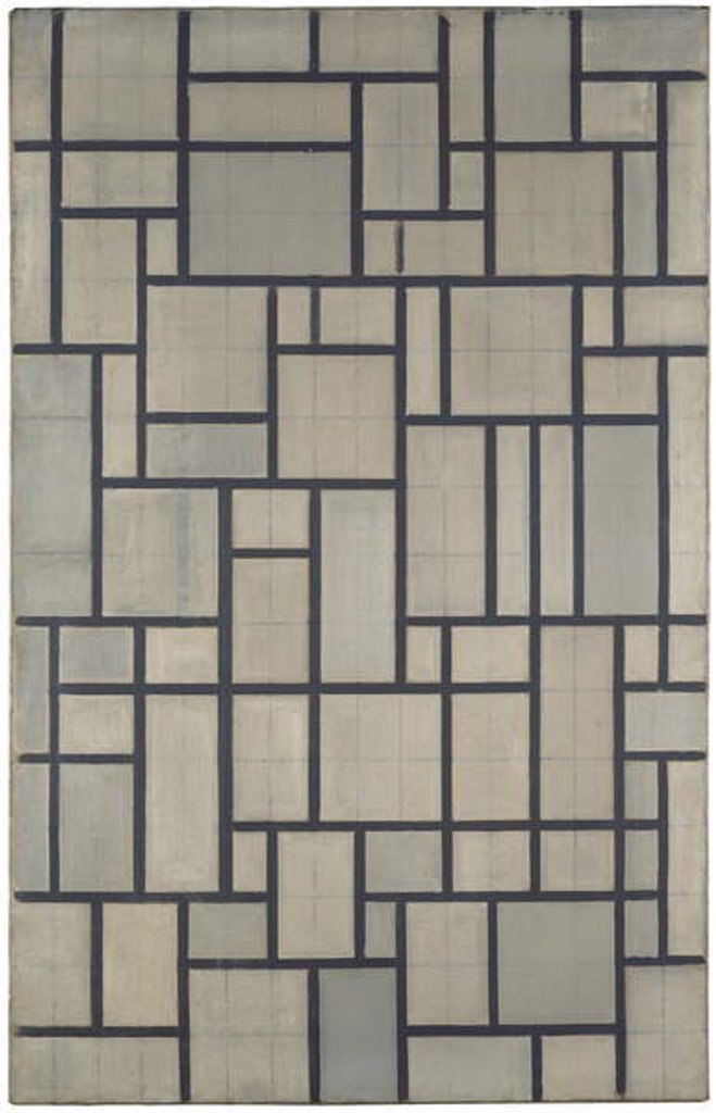 Detail of Composition with grid 2, 1918 by Piet Mondrian