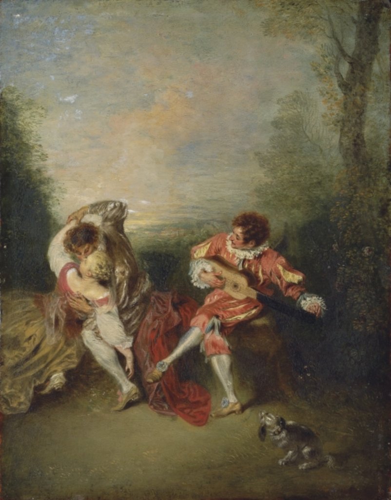 Detail of The Surprise by Jean Antoine Watteau