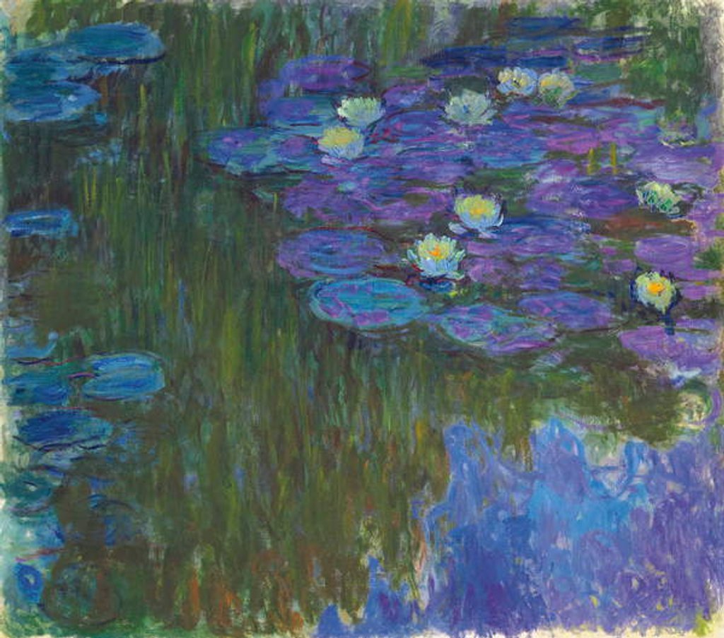 Detail of Nymphéas en fleur, 1914-17 by Claude Monet