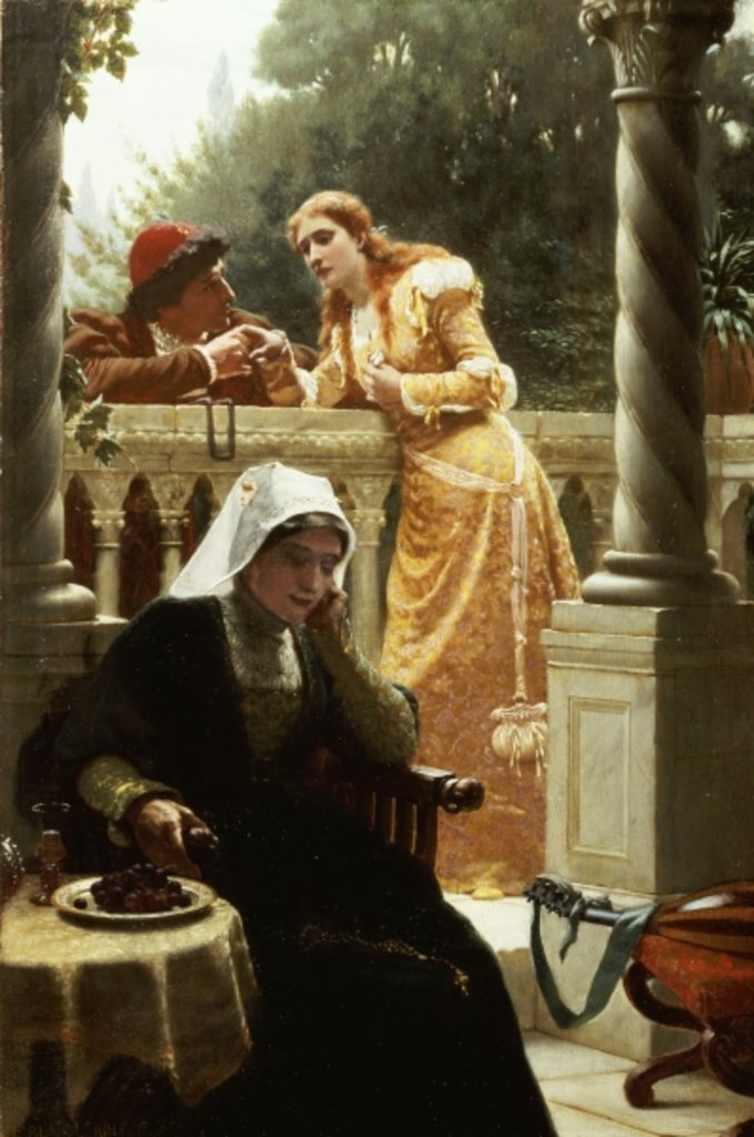 Detail of A Stolen Interview, 1888 by Edmund Blair Leighton