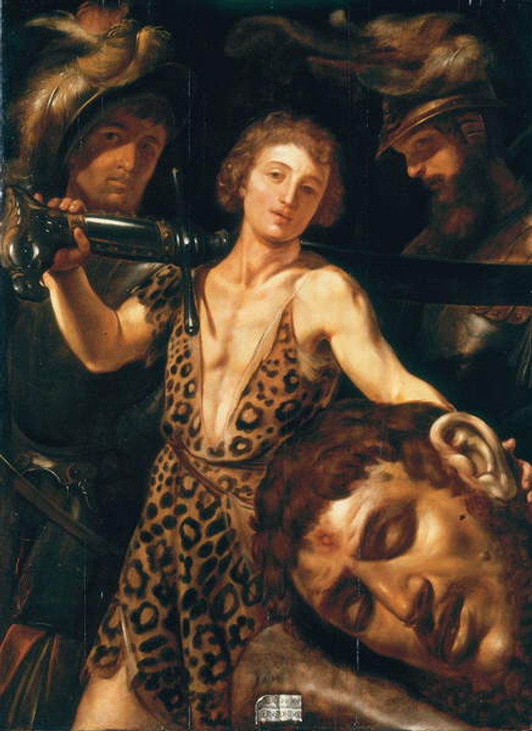 Detail of The Triumph of David over Goliath by Louis Finsonius