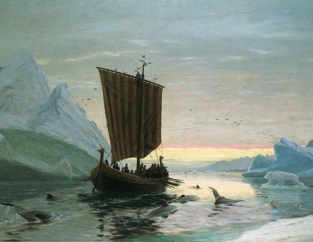 Detail of Erik Röde discovers Greenland, 1875 by J.E. Carl Rasmussen
