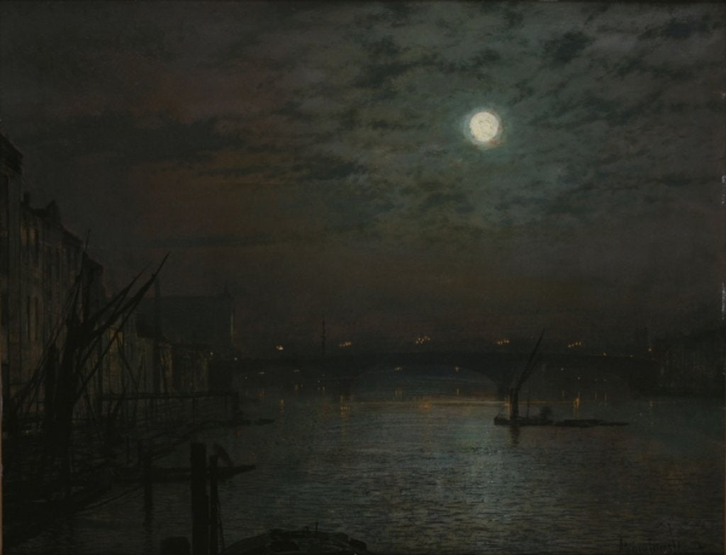 Detail of Southwark Bridge by Moonlight, 1882 by John Atkinson Grimshaw