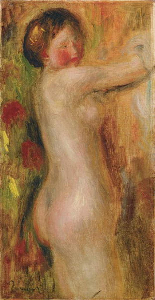 Detail of Nude with raised arm by Pierre Auguste Renoir