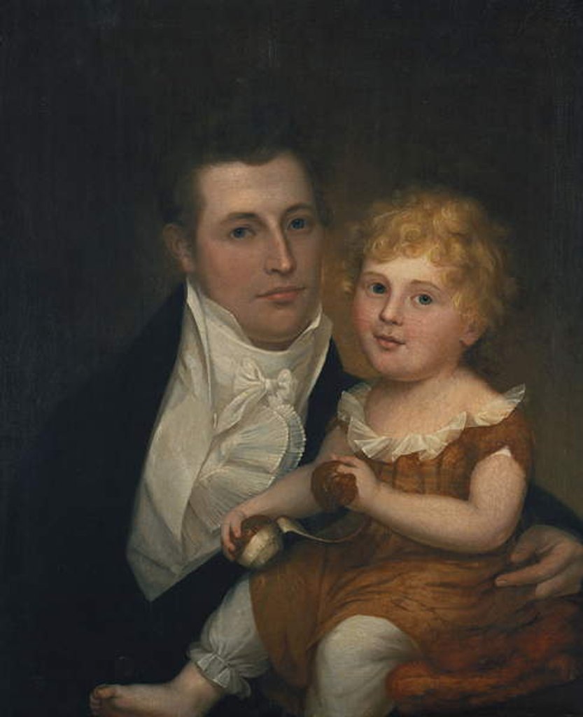 Detail of Portrait of Dr. Samuel Simes and his daughter, Mary Jane by James the Elder Peale