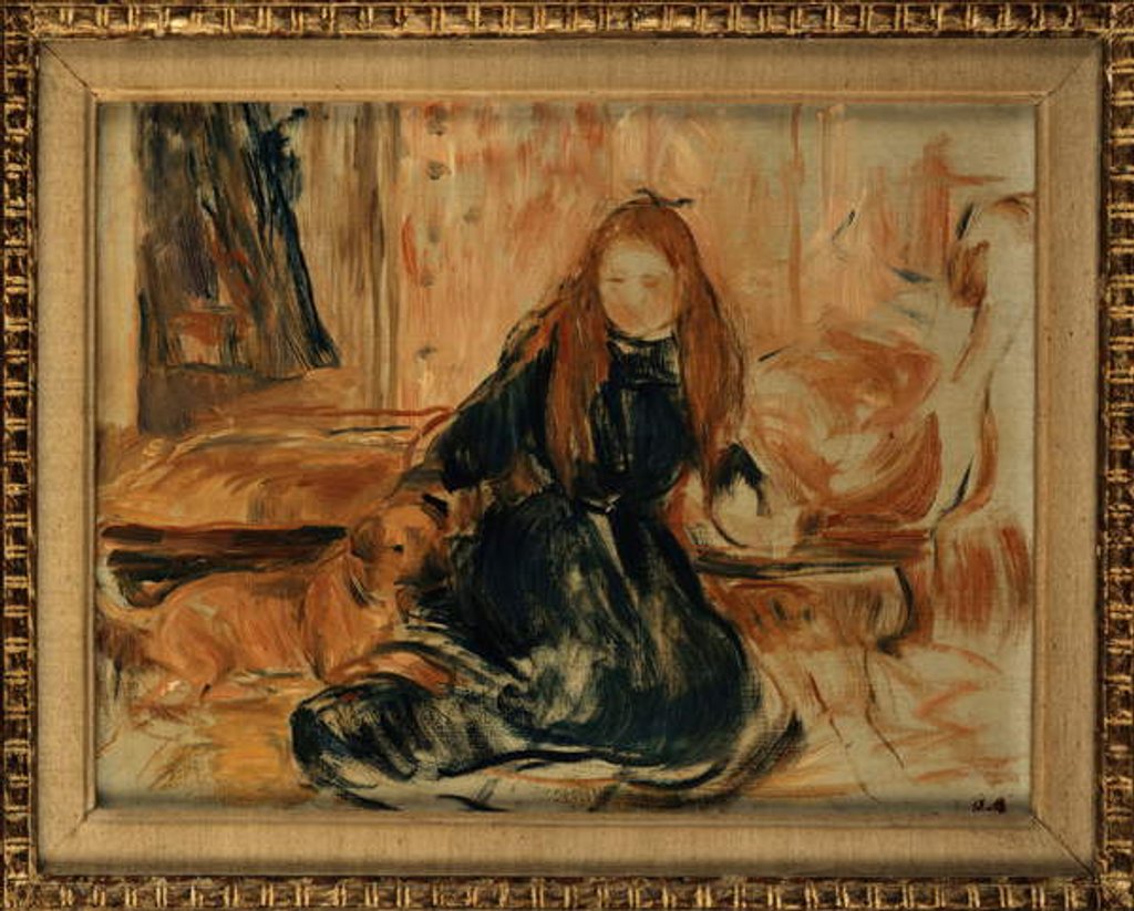 Detail of Young Girl Playing with a Dog, 1892 by Berthe Morisot