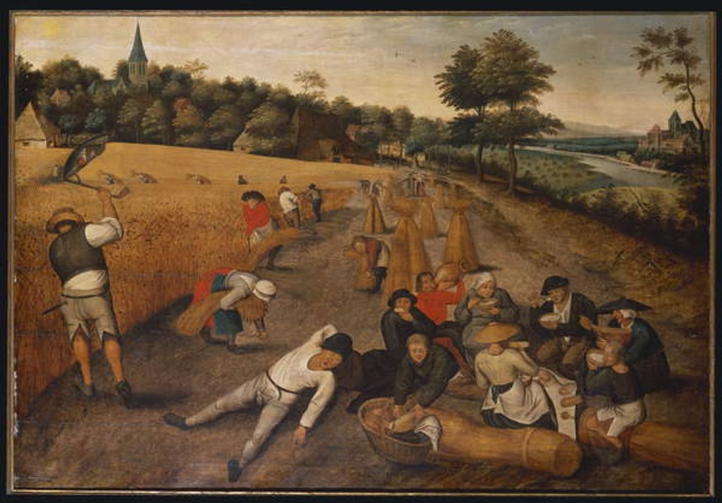 Detail of Summer: Harvesters Working and Eating in a Cornfield, 1624 by Pieter the Younger Brueghel