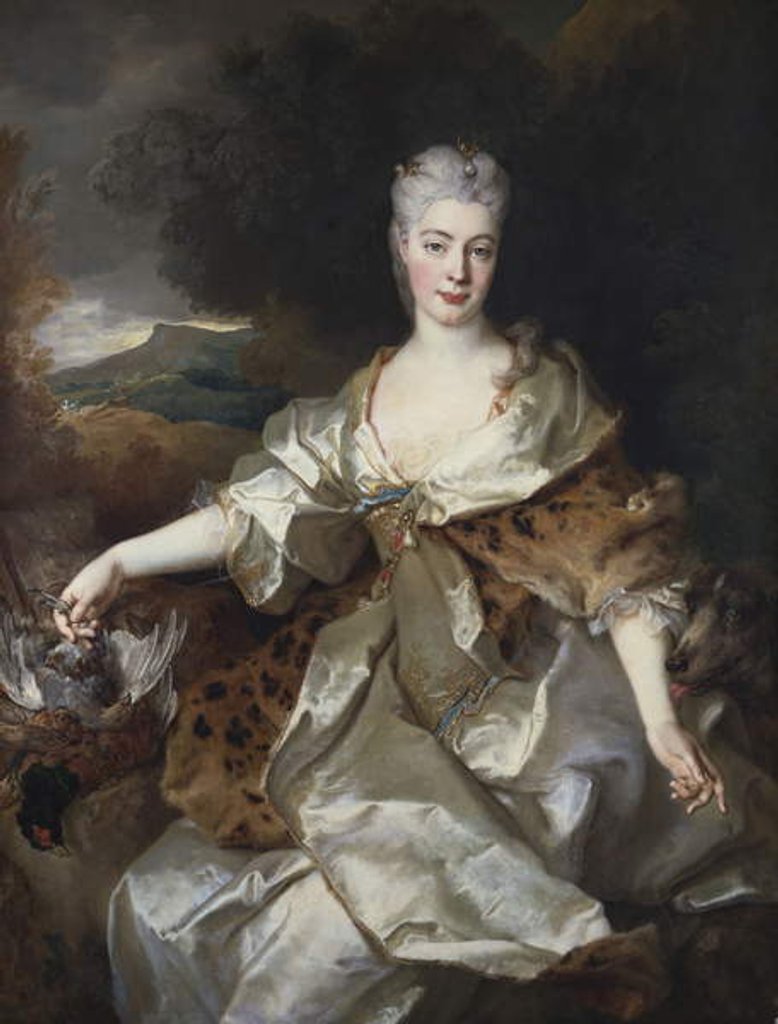Detail of Portrait of the Countess of Noirmont as Diana by Nicolas de Largilliere