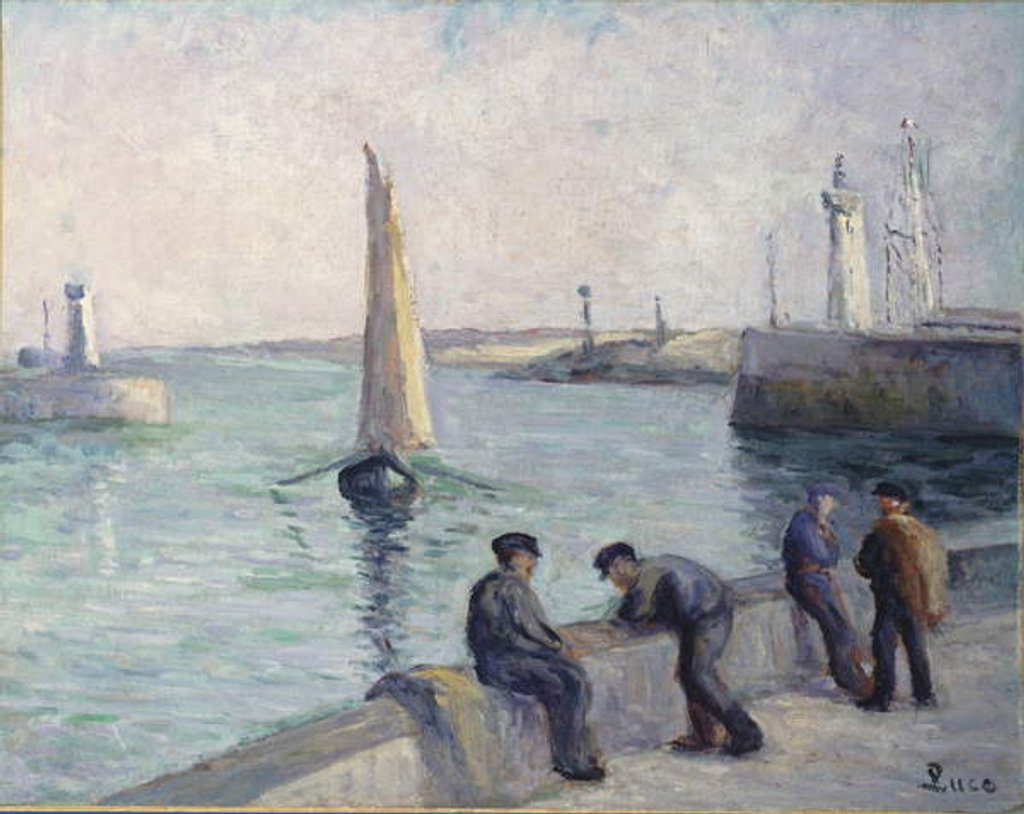 Detail of The Fishermen on the Dock, c.1920 by Maximilien Luce