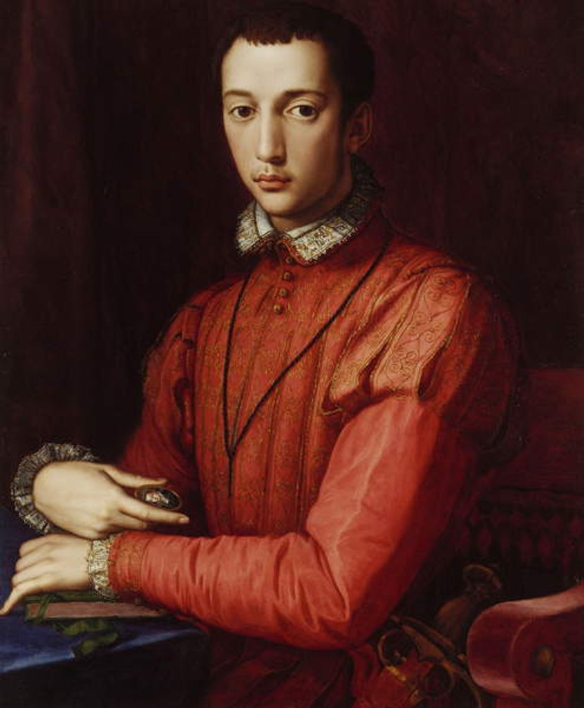 Detail of Portrait of Francesco I de' Medici by Agnolo di Cosimo Bronzino