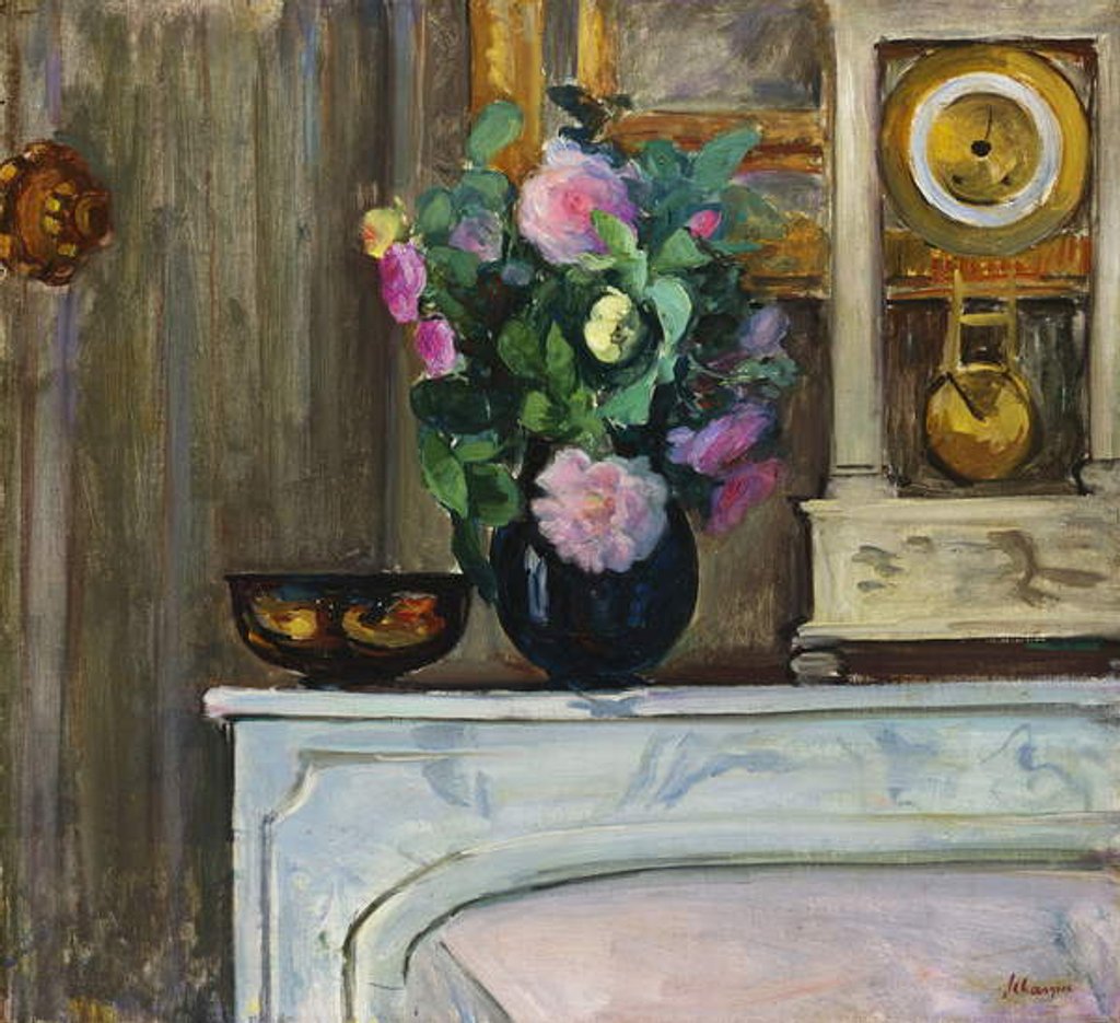 Detail of Bouquet of Flowers on the Fireplace, 1920 by Henri Lebasque