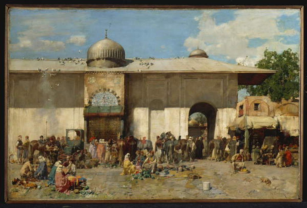 Detail of Oriental Market, 1884 by Alberto Pasini