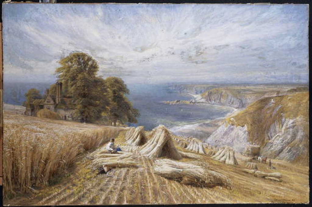 Detail of Harvesting on the South Coast, 1869 by Edmund George Warren