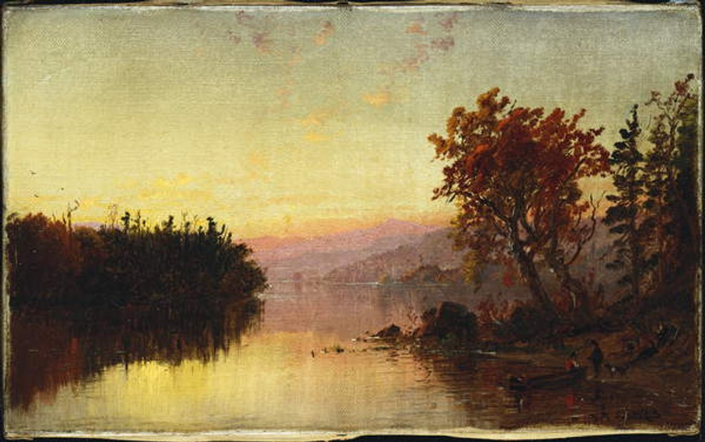 Detail of Greenwood Lake at Twilight, 1873 by Jasper Francis Cropsey