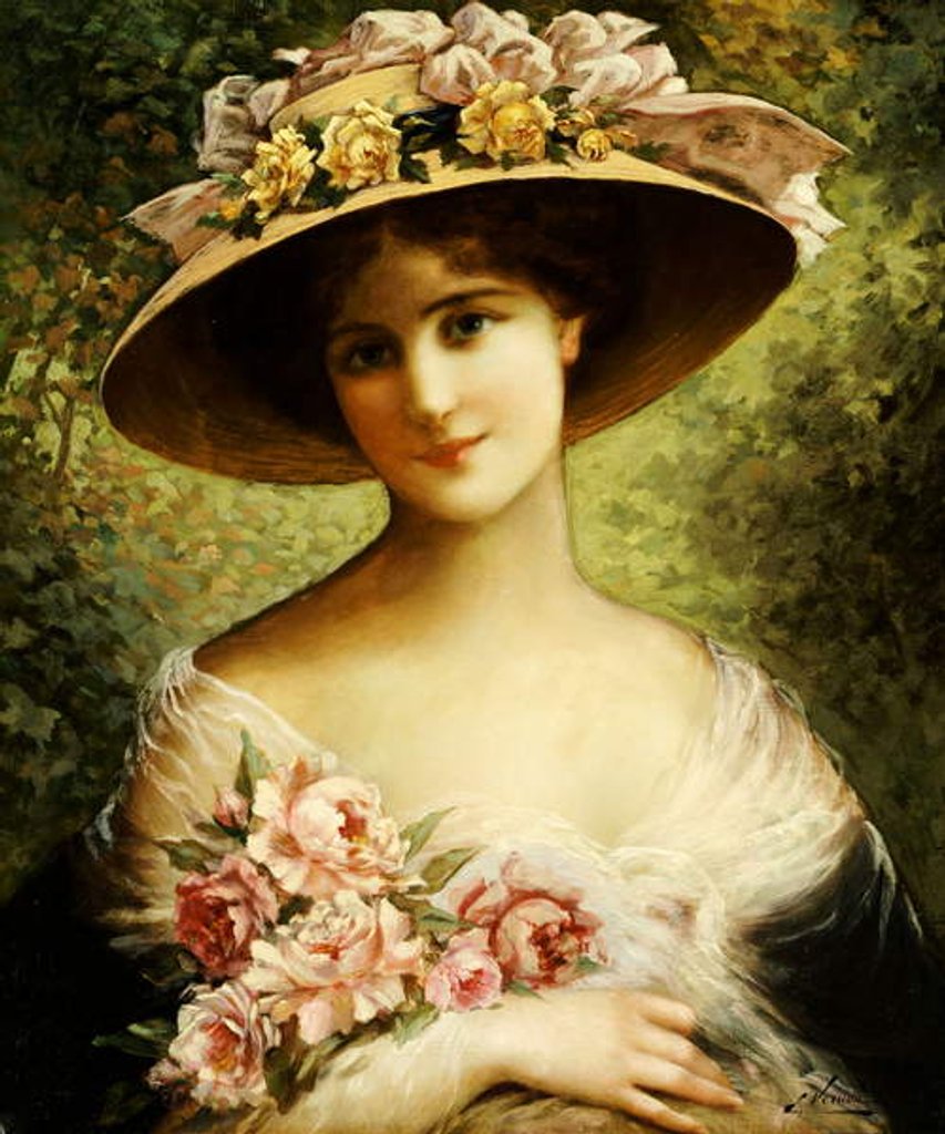 Detail of The Fancy Bonnet by Emile Vernon