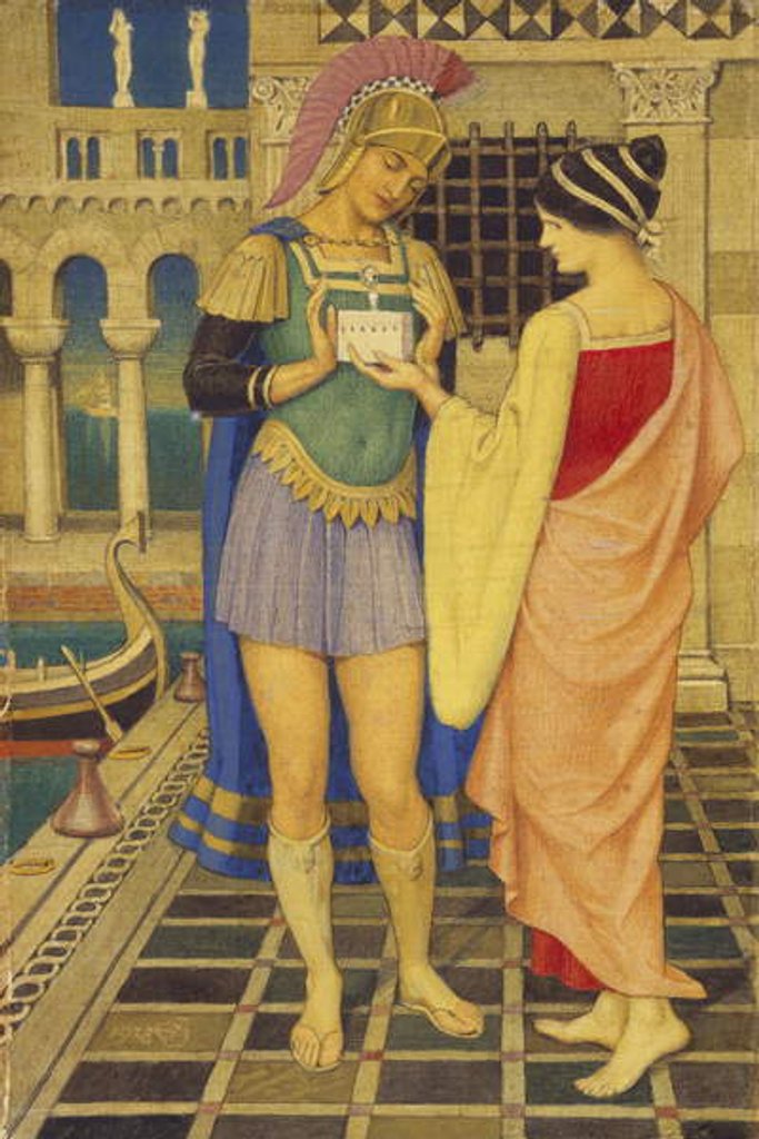 Detail of A Roman Gladiator and his Lady, 1938 by Joseph Edward Southall