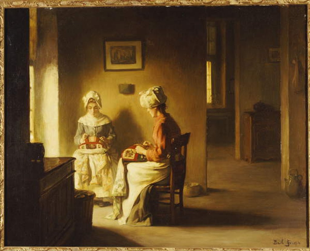Detail of Seamstresses in an Interior by Joseph Bail