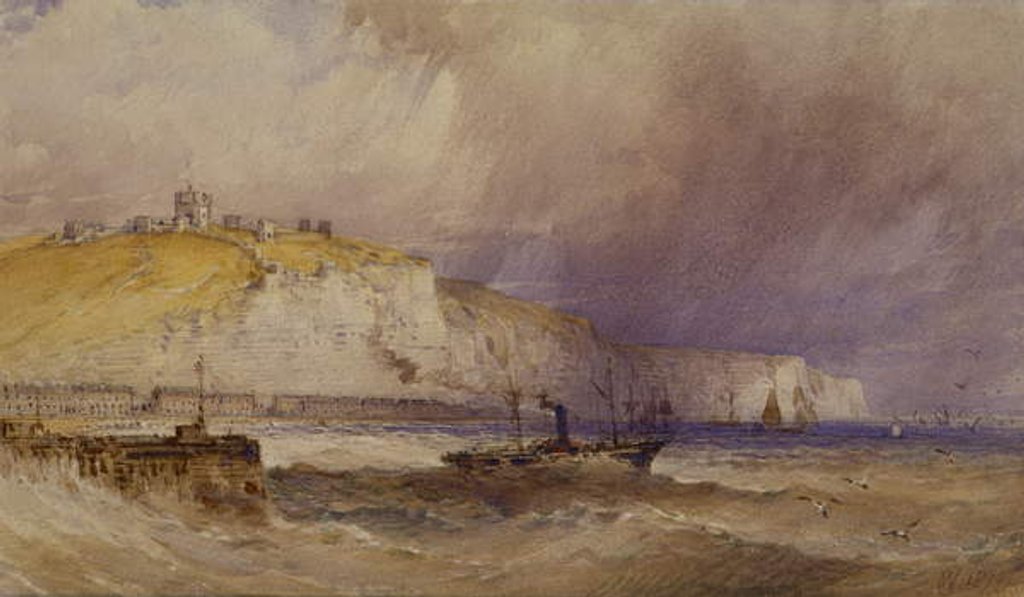 Detail of A Paddle-Steamer leaving Dover Harbour, 1879 by William Callow