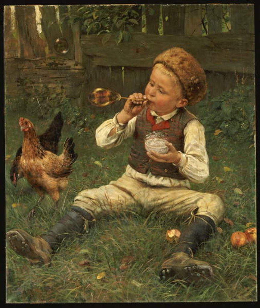 Detail of Blowing Bubbles, 1885 by Adolf Lins