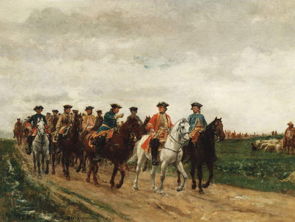 Detail of Marshal Saxe and his Troops, 1866 by Jean-Louis Ernest Meissonier