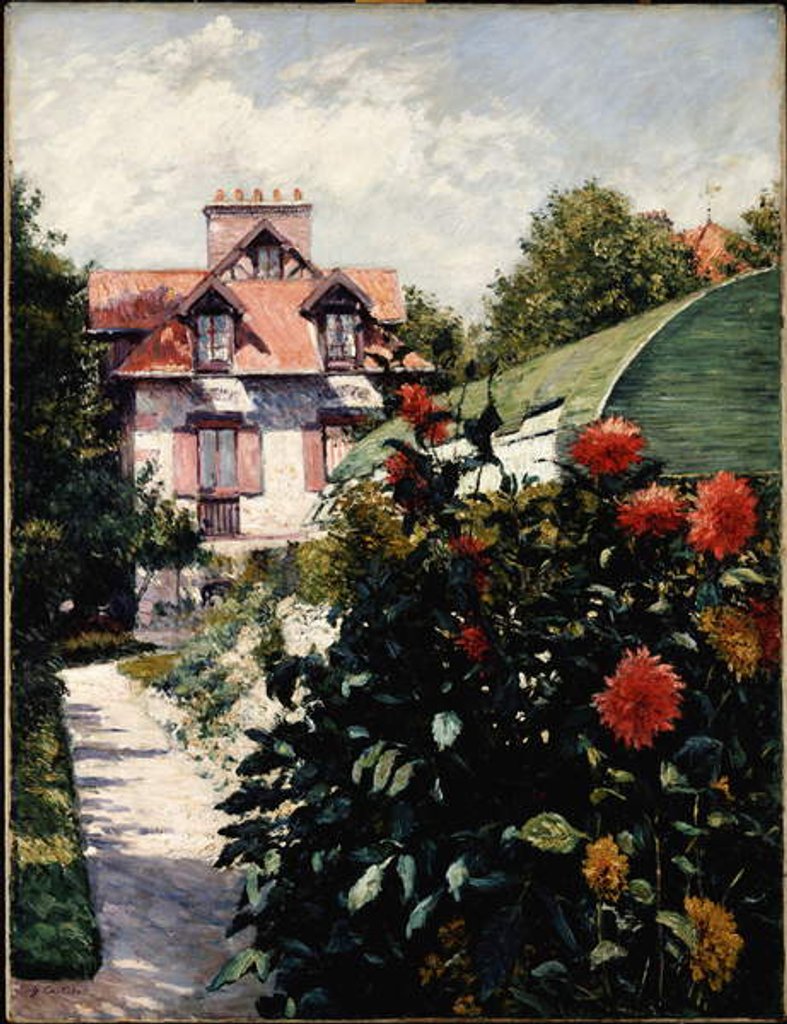 Detail of The Dahlias, Petit Gennevilliers Garden, 1893 by Gustave Caillebotte
