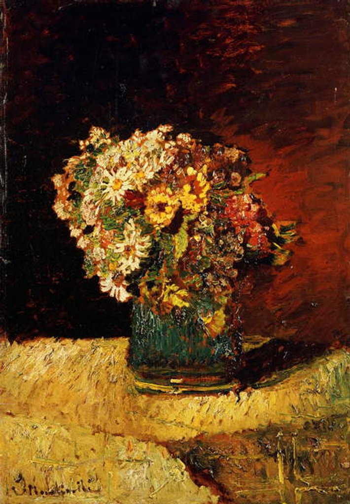 Detail of A Vase of Flowers by Adolphe Joseph Thomas Monticelli