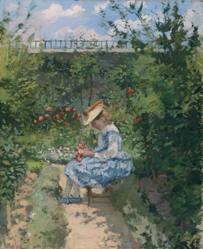 Detail of Jeanne in the Garden, Pontoise, c.1872 by Camille Pissarro