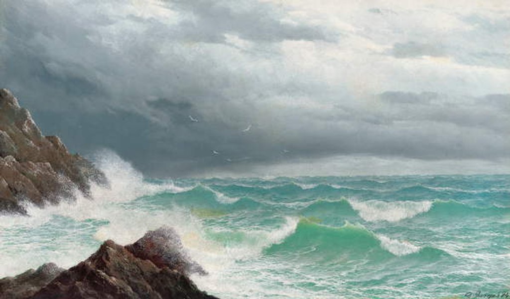 Detail of Fistral Bay, Cornwall, 1885 by David James