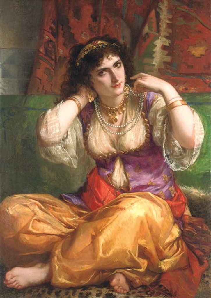 Detail of The Odalisque by Charles Louis Lucien Muller