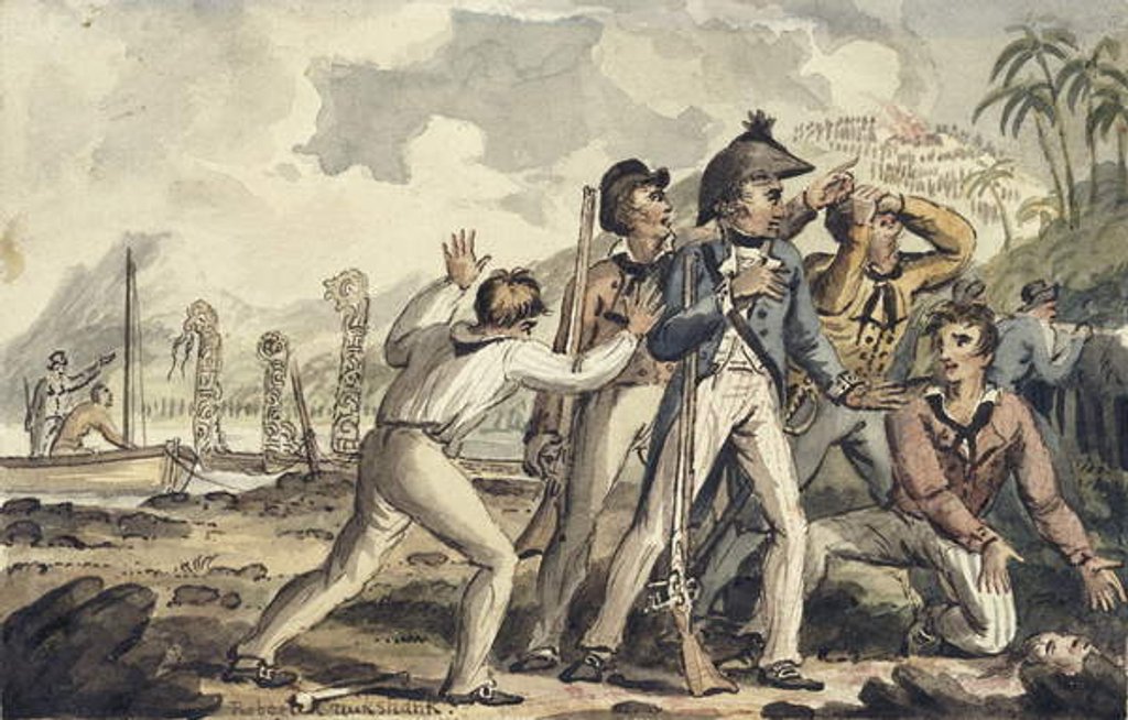Detail of Captain Burney Discovering His Murdered Shipmates by Isaac Robert Cruikshank