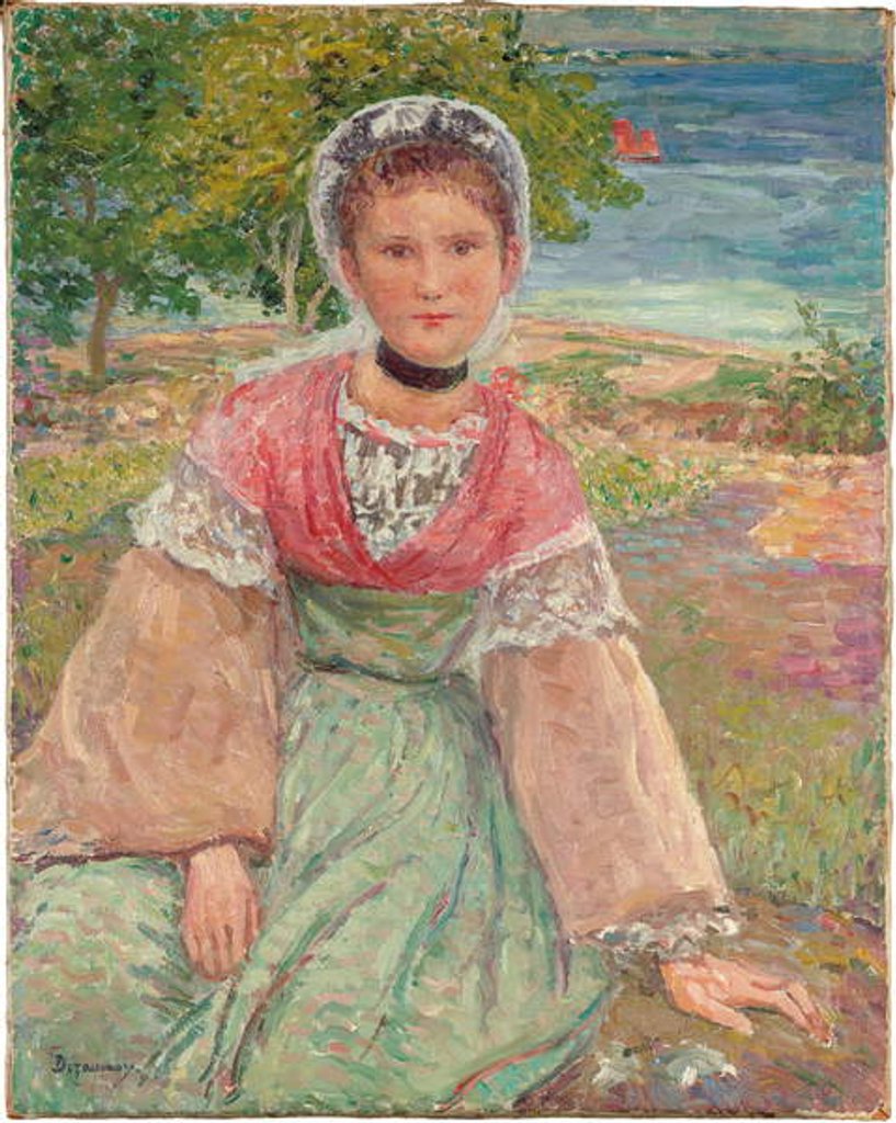 Detail of Young Bretonne, c.1895 by Emile Alfred Dezaunay