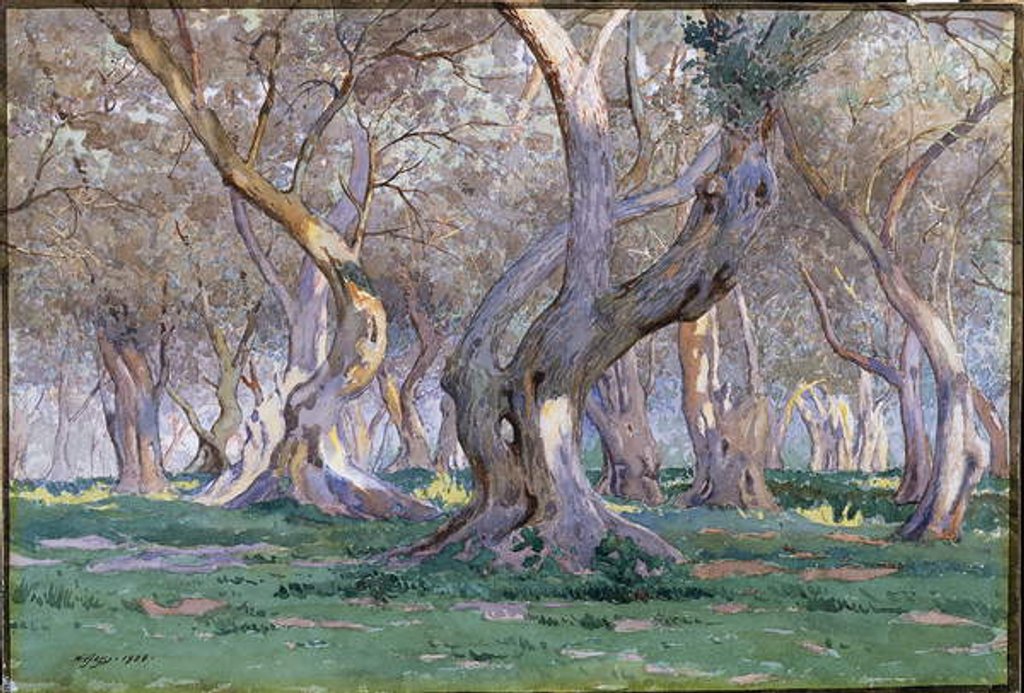 Detail of Oak Grove, 1920 by Gunnar Widforss