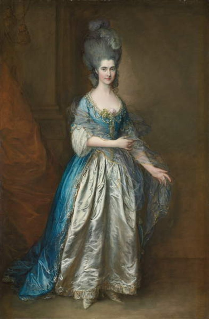Detail of Portrait of Mrs. William Villebois by Thomas Gainsborough