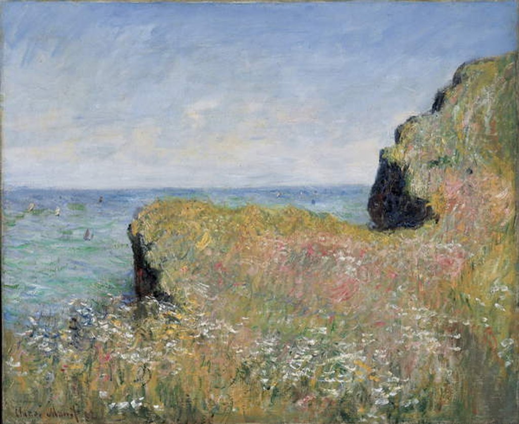 Detail of Edge of the Cliff, Pourville, 1882 by Claude Monet