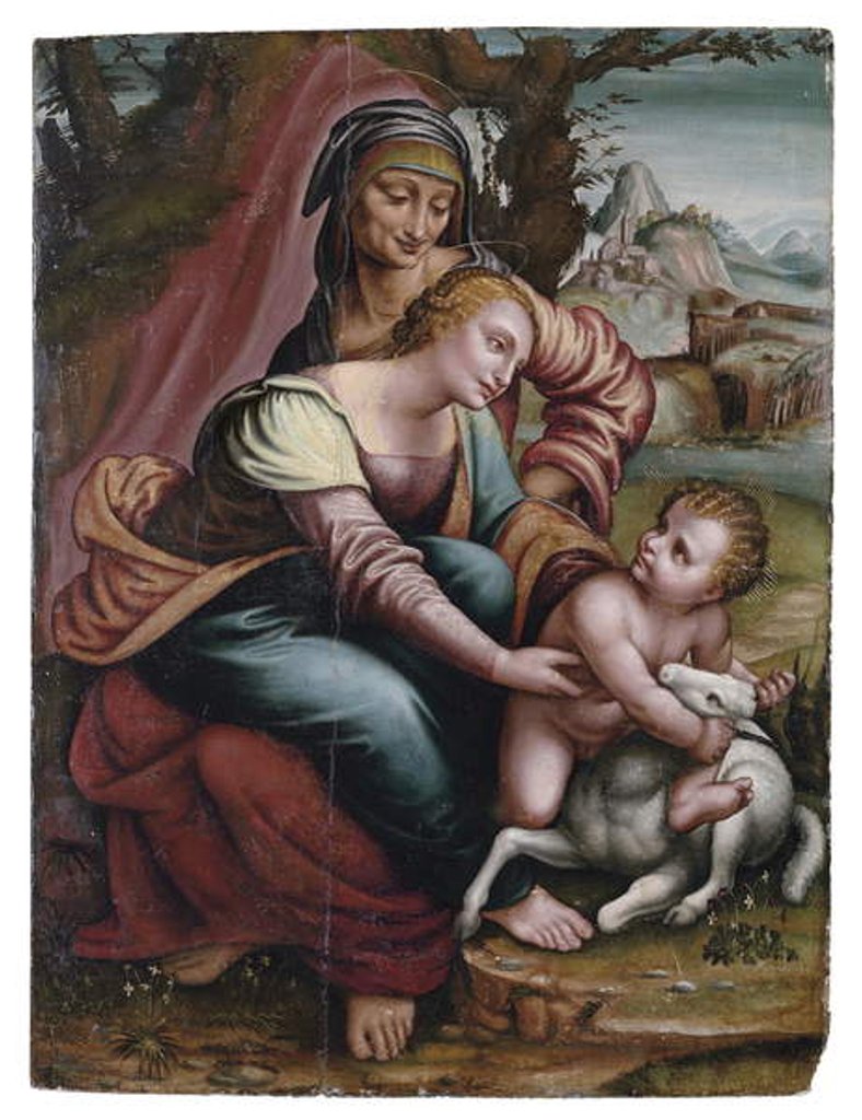 Detail of The Madonna and Child with St. Anne, North Italian by Italian School