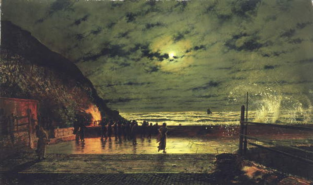 Detail of The Harbour Flare, 1879 by John Atkinson Grimshaw