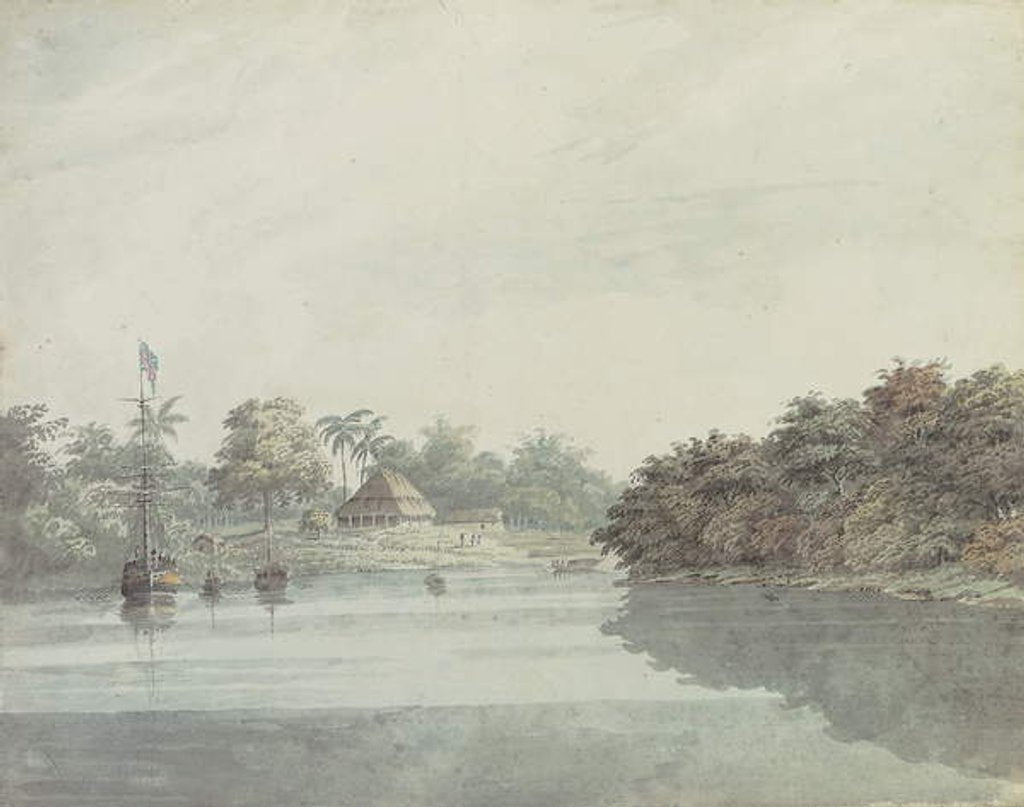 Detail of The Governor General's budgerow on the Ganges, Brahmaputra Delta by Hubert Cornish