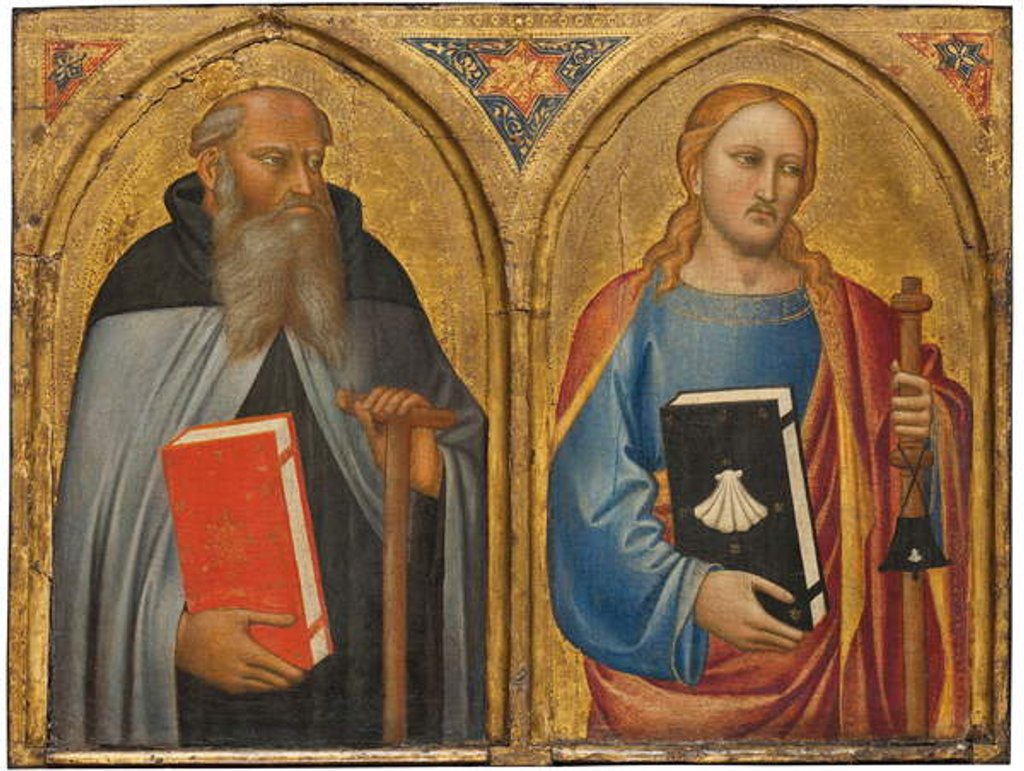 Detail of Saint Anthony Abbot and Saint James the Greater by Master of the Misericordia