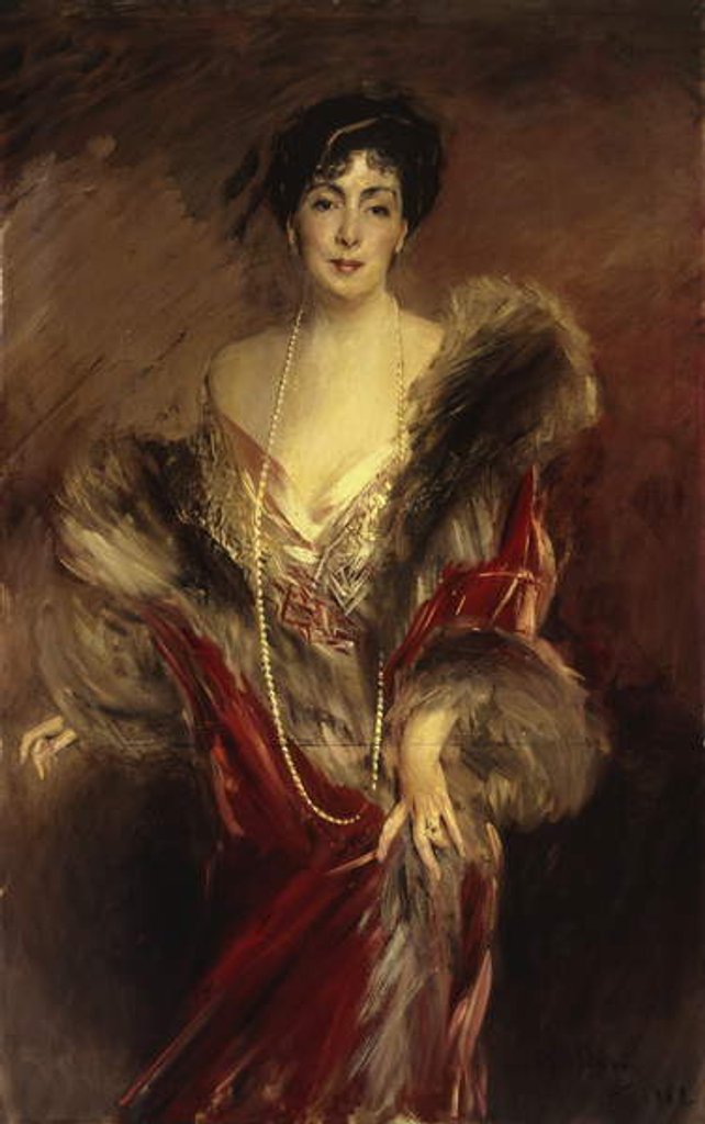 Detail of Portrait of Josefina A. de Errazuriz, 1912 by Giovanni Boldini