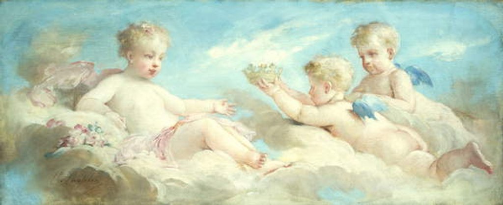 Detail of Putti frolicking in the Clouds by Charles Joshua Chaplin