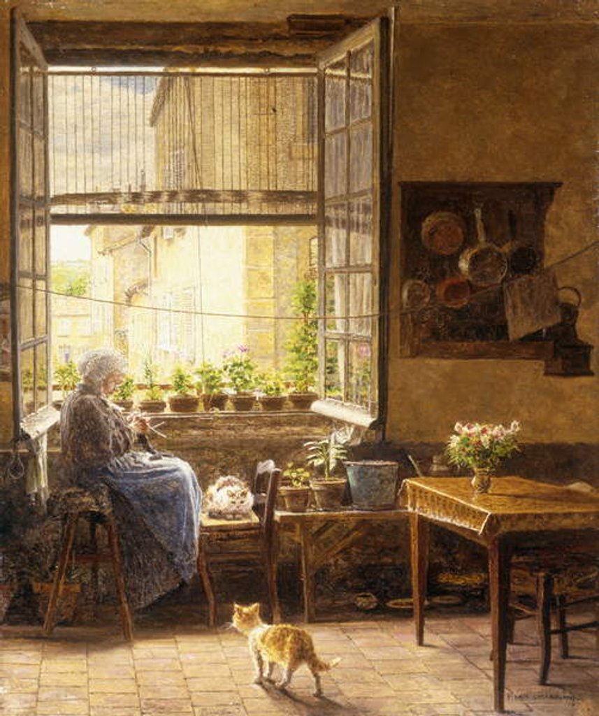Detail of A Quiet Afternoon, 1917 by Marie Francois Firmin-Girard