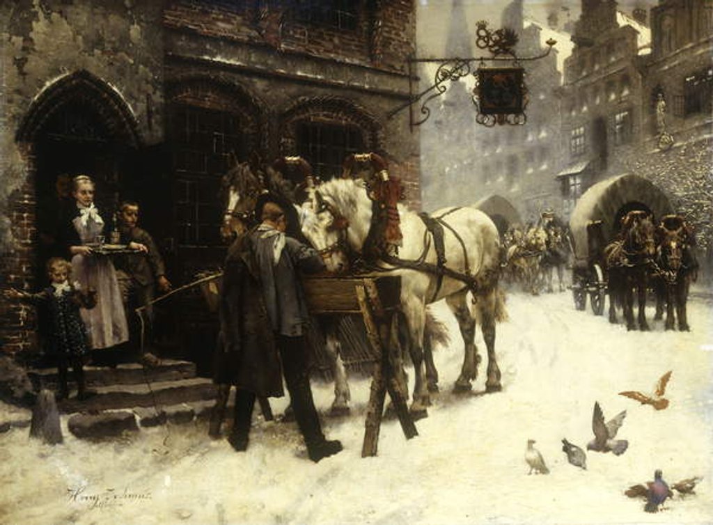 Detail of Outside the Village Inn by Harry Jochmus