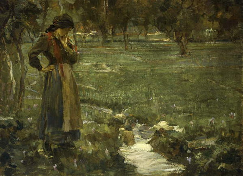 Detail of The Whispering Brook by Alessandro Milesi