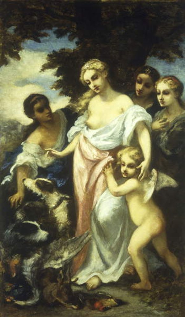 Detail of Diana after the Hunt by Narcisse Virgile Diaz de la Pena