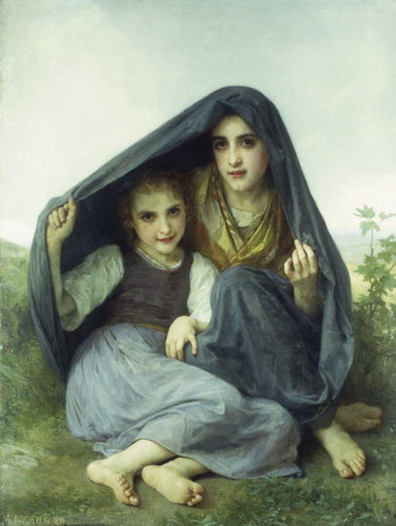 Detail of L'Abri, 1891 by William-Adolphe Bouguereau